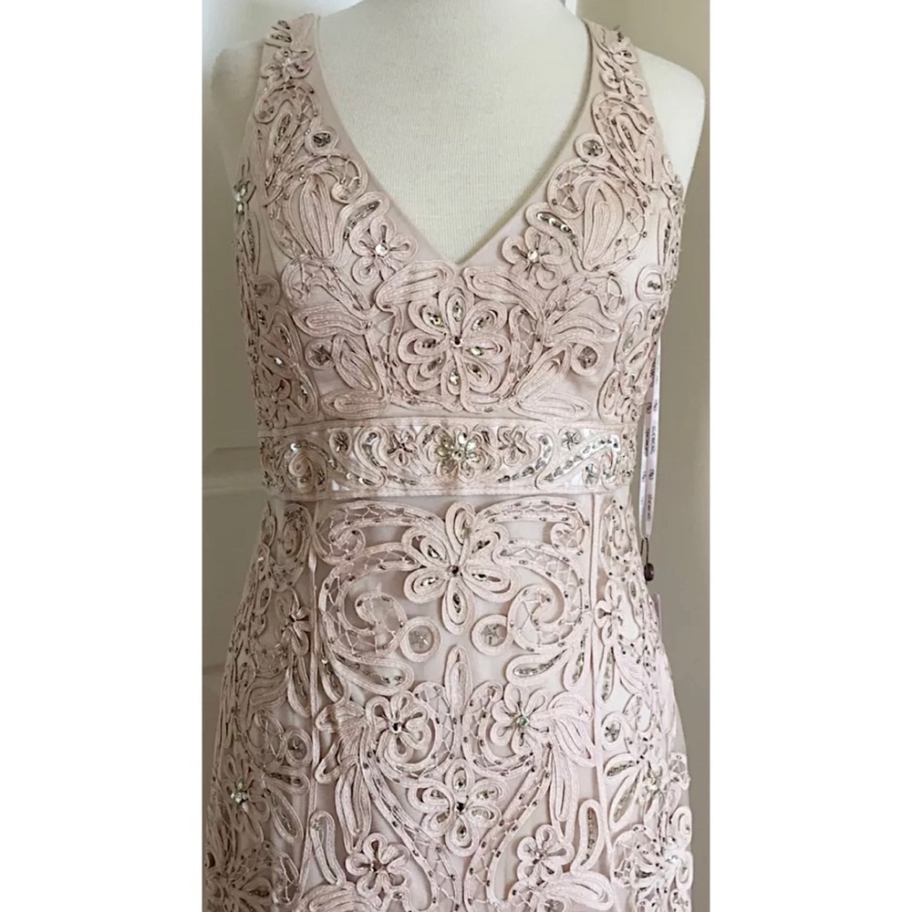 SUE WONG 8 Champagne Beige Nude Beaded Embroidered Cocktail Formal dress - Picture 15 of 16